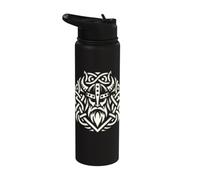 Celtic Viking Warrior Design Norse Mythology Knotwork Art Stainless Steel Insulated Water Bottle