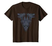 Celtic Viking Wolf Statze Tribal Nordic Symbol Valhalla T-Shirt, Youth, Brown, Small