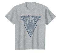 Celtic Viking Wolf Statze Tribal Nordic Symbol Valhalla T-Shirt, Youth, Heather Grey, X-Small