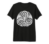 Celtic Winged Dragon s Welsh Knotwork s Symbol Art Premium T-Shirt