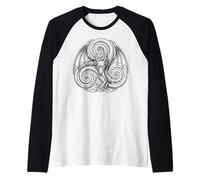 Celtic Winged Dragon s Welsh Knotwork s Symbol Art Raglan Baseball Tee