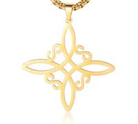 Celtic Witch Knot Pendant Women's Necklace Men's Charm talisman Jewelry Wicca nudo de bruja