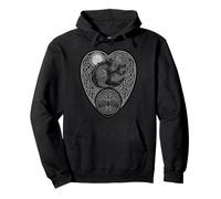 Celtic Wolf Heart Knotwork Moon Tree Nordic Design Pullover Hoodie
