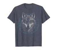 Celtic Wolf Nordic Alpha Wolf Knots Cute Retro Viking T-Shirt, Men, Heather Blue, Large