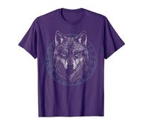Celtic Wolf Nordic Alpha Wolf Knots Cute Retro Viking T-Shirt, Men, Purple, Large