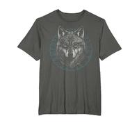Celtic Wolf Nordic Alpha Wolf Knots Cute Retro Viking T-Shirt, Men's Big and Tall, Asphalt Grey, 3X Tall