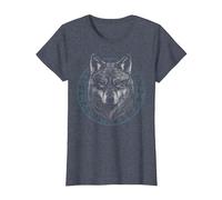 Celtic Wolf Nordic Alpha Wolf Knots Cute Retro Viking T-Shirt, Women, Heather Blue, Medium