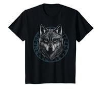 Celtic Wolf Nordic Alpha Wolf Knots Cute Retro Viking T-Shirt, Youth, Black, 4T