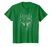 Celtic Wolf Nordic Alpha Wolf Knots Cute Retro Viking T-Shirt, Youth, Kelly Green, Small