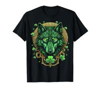 Celtic Wolf Shamrock St. Patrick’s Day Art T-Shirt