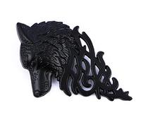 Celtic Wolf Wolves Stark Metal Pin Cosplay Badge Brooch (Black)