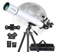 Celticbird Telescope for Adults High Powered, Travel Telescopes for Adults Astronomy Beginners Gifts, 80mm Aperture Refractor Telescope with AZ Mount, Carry Bag, Phone Mount