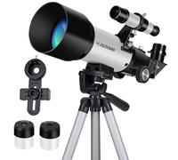 CELTICBIRD Telescope for Kids Beginners, 70mm Aperture 400mm Astronomical Refracting Telescope for Adults Students - Travel Telescopes with Tripod, Phone Adapter(Silver)