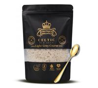 Celtique Brilliance Celtic Sea Salt 550g with Spoon - 100% Natural Unrefined Light Grey French Celtic Salt - 82+ Mineral-Rich - Resealable bag - Hand-Harvested from Guerande, France