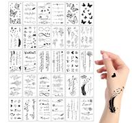 Celtrum 30 Sheets Temporary Tattoos for Men & Women, Stylish Fake Tattoos with Butterflies, Animals, Plants & Motifs, Waterproof, Removable Semi-Permanent Tattoo Kit, for Parties & Festivals