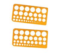 Celtrum Circle Stencil Template, Translucent Orange Architectural Templates Kit, 36 Circles of Various Sizes, for Drawing Rulers Technical Drafting Stencils Engineering Architecture (2Pcs)