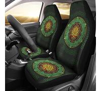 Celts Symbol Tree Of Life With Ornaments 2 Pcs Front Seats Cushion Cover Scratch-Proof Car Seat Protector Absorbent Sweat Bucket Seats Covers Universal Fit Sedan Mpv Suv