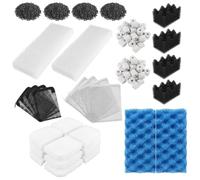 celtty 38-Pack Aquarium Filter Media Kit for Fluval 306/307 Canister Filters - Bio Foam, Activated Carbon & Ceramic Rings - 2 Sets Maintenance Bundle