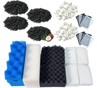 celtty 38-Pack Aquarium Filter Media Kit for Fluval 306/307 Canister Filters - Includes Bio Foam, Activated Carbon & Ceramic Rings (2 x Full Maintenance Sets)