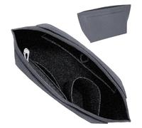 celtty Bag Wallet Insert Organizer, Multi-Pocket Felt Tote for Inserting Wallet, Folding Tote Bag Organizer Insert for Longchamp (Grey, L)