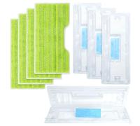 celtty Pads Reusable Compatible with Shark VacMop Vacuum Spray Mop, Washable Microfiber Refills for Wet & Dry Cleaning, Eco-Friendly Alternative to Disposable Pads (4, Green stripes)