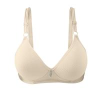 Celucke Bras for Women - Bralettes with Support Ultimate Comfort Wireless Bra Small to Plus Size, No Underwire Seamless Push Up Bralette Full Coverage Everyday Underwired Bra Beige