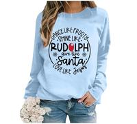 Celucke Christmas Jumpers For Women Uk Funny, Christmas Sweatshirts Women Xmas Shirt Christmas Tree Graphics Pullover Holiday Long Sleeve Tops, Christmas Top Uk, Ladies Christmas Party Tops