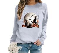 Celucke Oversized Women's Long Sleeve Crewneck Sweatshirt, Lightweight Loose Blouse Top Letter Printed Casual Comfortable, Cropped Jumper For Women, Ladies Personalised Pullover, Plus Size Clothing