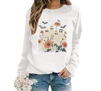 Celucke Oversized Women's Long Sleeve Crewneck Sweatshirt, Lightweight Loose Blouse Top Letter Printed Casual Comfortable, Cropped Jumper For Women, Ladies Personalised Pullover, Plus Size Clothing