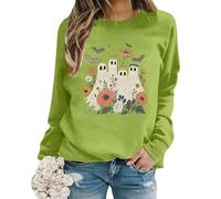 Celucke Oversized Women's Long Sleeve Crewneck Sweatshirt, Lightweight Loose Blouse Top Letter Printed Casual Comfortable, Cropped Jumper For Women, Ladies Personalised Pullover, Plus Size Clothing