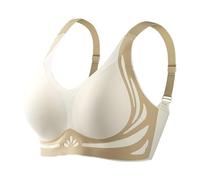 Celucke Women's Bra Straps Bras with Pockets Non Wired Cotton Comfort Bra Large Bras Women Breathable Bras Halter Bra Push Up Bras Women Adjustable Support Bra Wire-Free Top Support Bras Bigger Bust