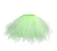 Celucke Women's Mesh Tulle Princess Elastic Short Tutu Dancing Skirt Mint Green