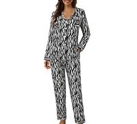 Celucke Women's Polka Dot Pajama Set Casual Lapel Button Long Sleeve Sleepwear Comfortable Nightwear Soft Two Piece Loungewear, Lightweight Comfy Pajamas, Ladies Graphic Print Pyjamas Sets