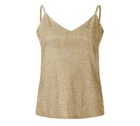 Celucke Women's Tank Tops Vest Glitter, Sleeveless Spaghetti Straps Streetwear Crop Tank Tops, Backless Summer Vest Top Gold