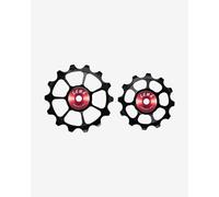 Cema 10/11V Jockey Wheels (OS 12-14T) Black Red Aluminium