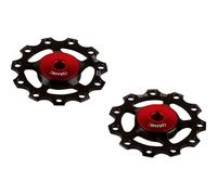 Cema Shimano/sram Ceramic Jockey Wheel Set 9-11s Black / Red