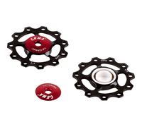 Cema Shimano/sram Full Ceramic Jockey Wheel Set 9-11s Black / Red