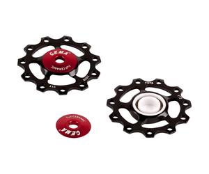Cema Shimano/sram Full Ceramic Jockey Wheel Set 9-11s Black / Red