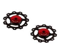 Cema Shimano/sram Inox Jockey Wheel Set 9-11s Black / Red