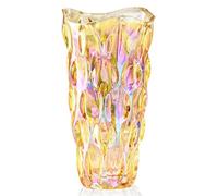 CEMABT 9.5inch 3.4 lb Glass Vases for Flowers Unbreakable Thickened Morden vase for Tables Centerpieces,Colorful,Vintage and Clear Rose Large Flower vases for Bouquet Unique Gifts（Gold）