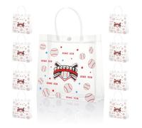 CEMECER Baseball Plastic Clear Gift Bag with Handles Base Ball Sport Theme Party Goodie Favor Treat Bag for Birthday Team Snack.(20PCS)