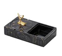 Cement Ashtray, Easy to Clean Ashtray, Lots of Storage Space, Strong Decorativeness, Suitable for Household Use(Black,22.3 * 12.4 * 10.5)