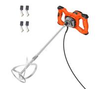Cement Mixer 2600W Electric Plaster Paddle Mixer Mortar Paint Stirrer Whisk, 6 Variable Speeds, UK Plug, 2M Power Cable, Ideal for Mixing Feed/Plaster/Paint/Cement/Mortar etc (Orange)