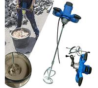Cement Mixer 2600W Paddle Mixer Paint Mixer Electric Plaster Multi Mixer 6 Variable Speeds Mortar Mixer Handheld Paint Stirrer with M14 Spiral Rod for Mixing Feed, Plaster, Paint, Cement, Mortar etc