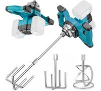 Cement Mixer Compatible with Makita 18V Battery, Electric Concrete Stirrer, 3200W Paint Mortar Mixer with 6 Speed, Max 680 RPM, for Mixing Cement, Concrete, and Paint (No Battery)