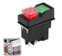 Cement Mixer Switch 240V for Belle Minimix, IP55 Rated On/Off Power Switch with Brake Function for Electric Cement Mixers, 4 Pin Push Button Waterproof Replacement for Machinery Textile Equipment