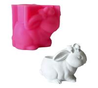 Cement Molds | 3D Animal Casting Epoxy Resin Decoration | Rabbit Shape Flower Pot Vase Silicone Mold | For Craft Making Plaster Clay Halloween Party Maiso