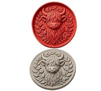 Cement Molds For Concrete | Cow Silicone Flower Embossed Yard Decor