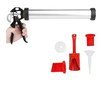 Cement Mortar Pointing Gun Set with Nozzles - Professional Heavy Duty Repointing & Grouting Applicator Tool for Brick Walls, Patio Paving Slabs, Tile Joints, Concrete & Sealant Filling