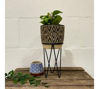 Cement Planter with Wire Stand, Spring Flower Planter, Flower Planter